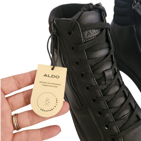 ALDO Men’s Preralithh Leather Ankle Boots Black 9.5 - Picture 6 of 11